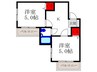 六龍苑岡町 2Kの間取り