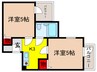 六龍苑岡町 2Kの間取り