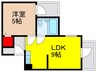 六龍苑岡町 1LDKの間取り