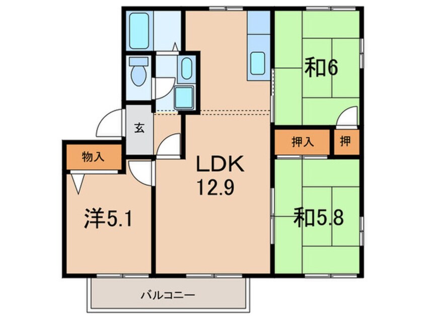 間取図 サニ－パ－クＦ