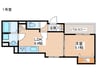 ラモーナ木田町 1LDKの間取り
