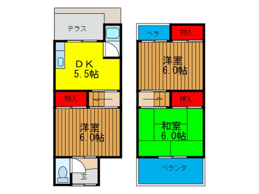 間取図 寺方錦通二丁目テラスハウス