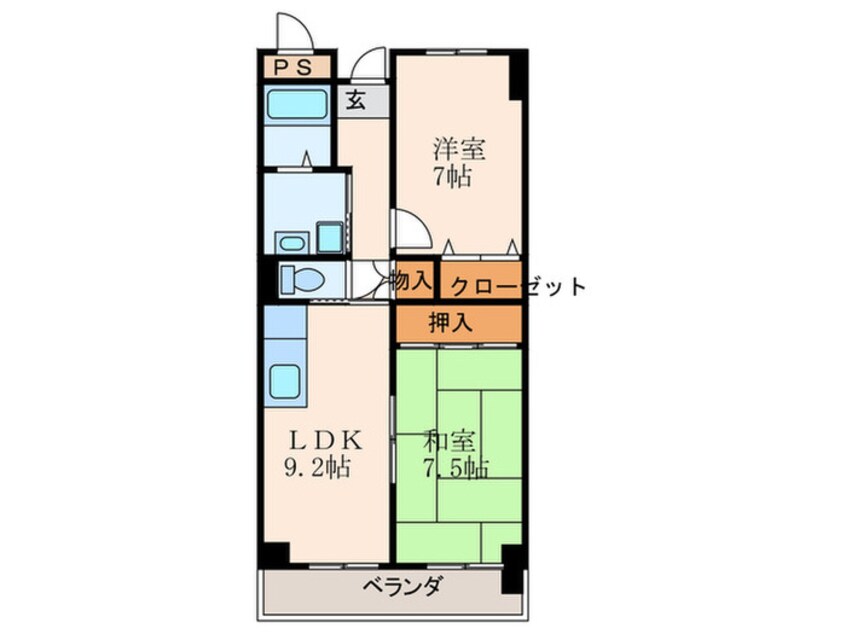 間取図 ｼﾞｪﾝﾃｨｰﾙMATSUMOTO