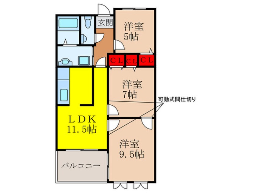 間取図 フロレアールくれは