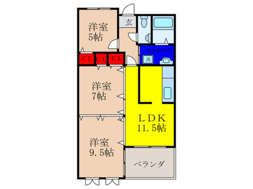 間取図 フロレアールくれは