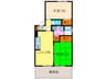 ハイカムール塔南A.B 2LDKの間取り