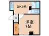 フジハイツ 1DKの間取り