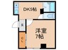 フジハイツ 1DKの間取り