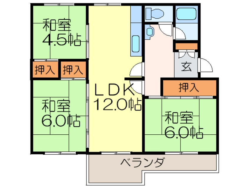 間取図 男山第二住宅第１０９号棟(401)