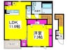 シャルム 1LDKの間取り