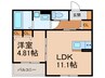 アイメゾン加島 1LDKの間取り