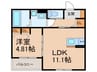 アイメゾン加島 1LDKの間取り