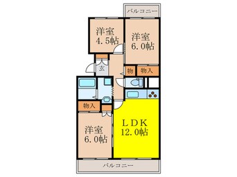 間取図 フォルク北千里Ｇ棟