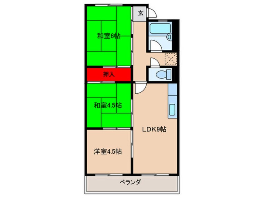 間取図 箕面パークヴィラ東棟