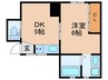 レアル塚本 1DKの間取り