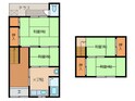 西村貸家　真中棟の間取図