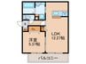 アﾄﾞール 1LDKの間取り