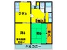 アドバンテ－ジ三宅Ⅰ 2DKの間取り