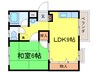 平和マンション 1LDKの間取り