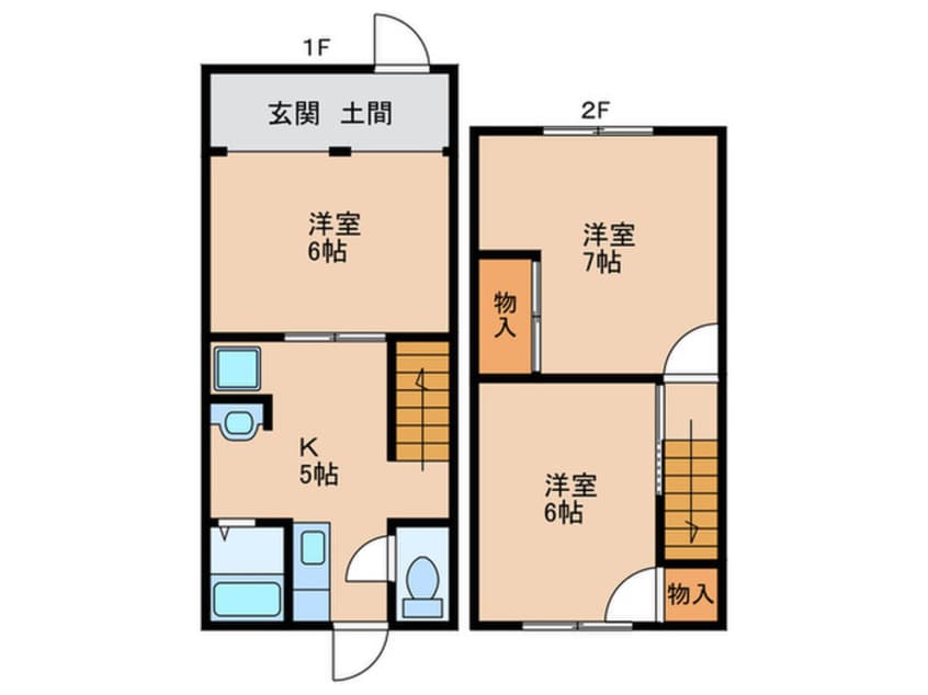 間取図 寝屋川市寿町貸家