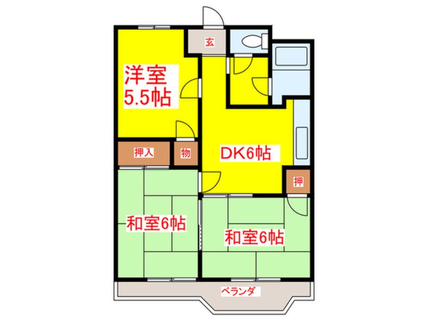 間取図 石坂 スカイハイツ