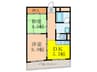 マンションハーモニー石原 2DKの間取り