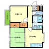 パセオグリーンA 2DKの間取り