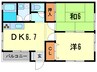 フェリセス 2DKの間取り