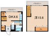 サザンコート 1DKの間取り