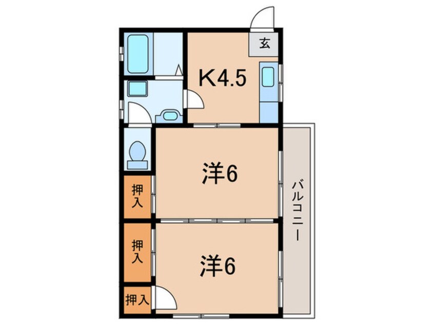 間取図 ハイツ朝