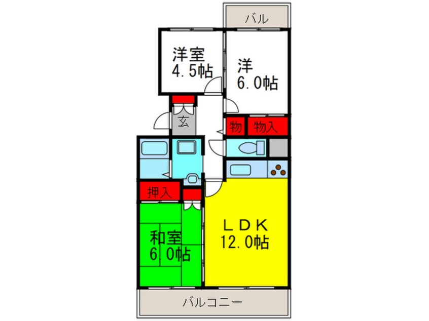 間取図 フォルク北千里Ｄ棟