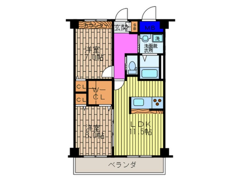 間取図 エ－デル深江橋