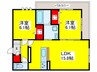 パサログランデ浜寺諏訪森Ⅱ 2LDKの間取り