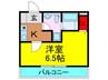 クレシア森南 1Kの間取り