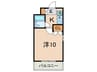 スカイコート 1Kの間取り