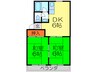 岸田田園ハウス２ 2DKの間取り