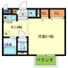 ﾊﾟｾｵﾐﾌﾈ 1Kの間取り