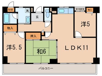 間取図 ラヴィーヌ芦屋