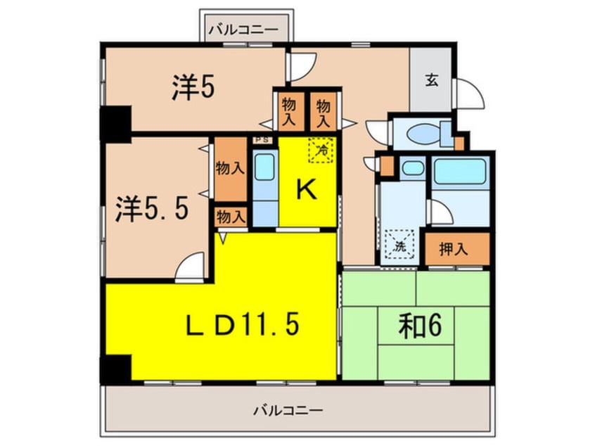 間取図 ラヴィーヌ芦屋