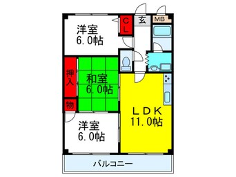 間取図 グランディ平井