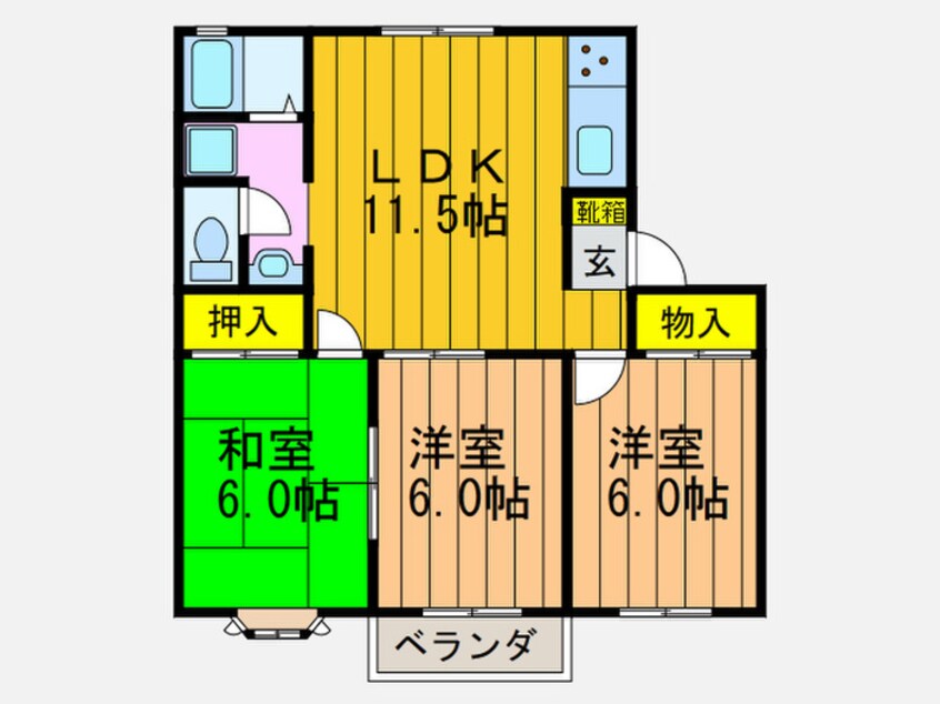 間取図 サンコ－ト男山Ａ