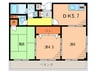 ノ・レーヴ宝塚 3DKの間取り