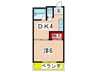 ハイツワイエム 1DKの間取り