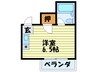 萱島サンヴィアンテ 1Rの間取り