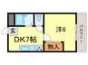 ロ－ズコ－ト松山 1DKの間取り