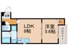 RAD福町 1LDKの間取り