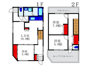 間取図 桜の町６丁目７－３貸家