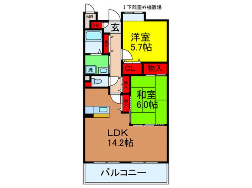 間取図 ベレ－ザ香里園