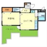 パティオ上新庄 1DKの間取り