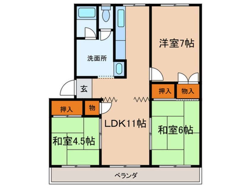 間取図 東園田マンション